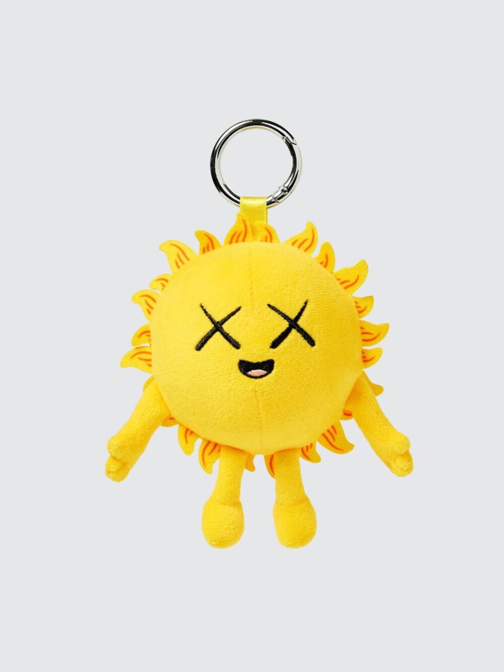 KAWS x UNIQLO Universe Charm SUN YELLOW Plush Keychain NWT